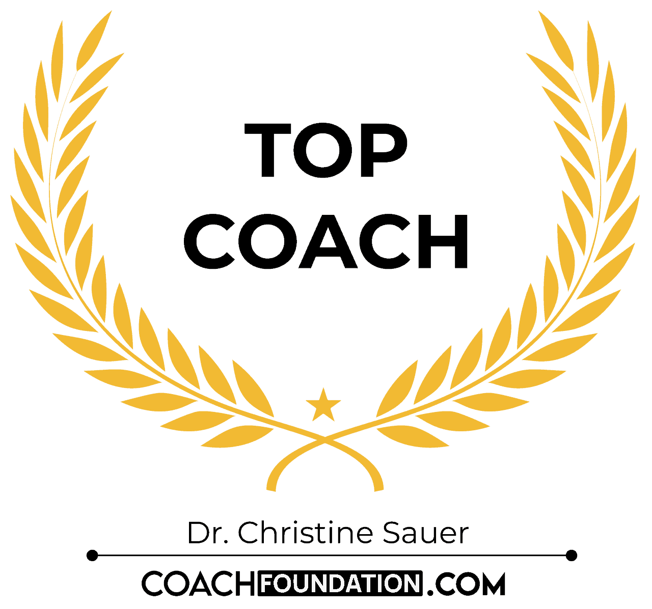 award badge coachfoundation.com-Dr. Christine Sauer top coach badge award dr christine sauer