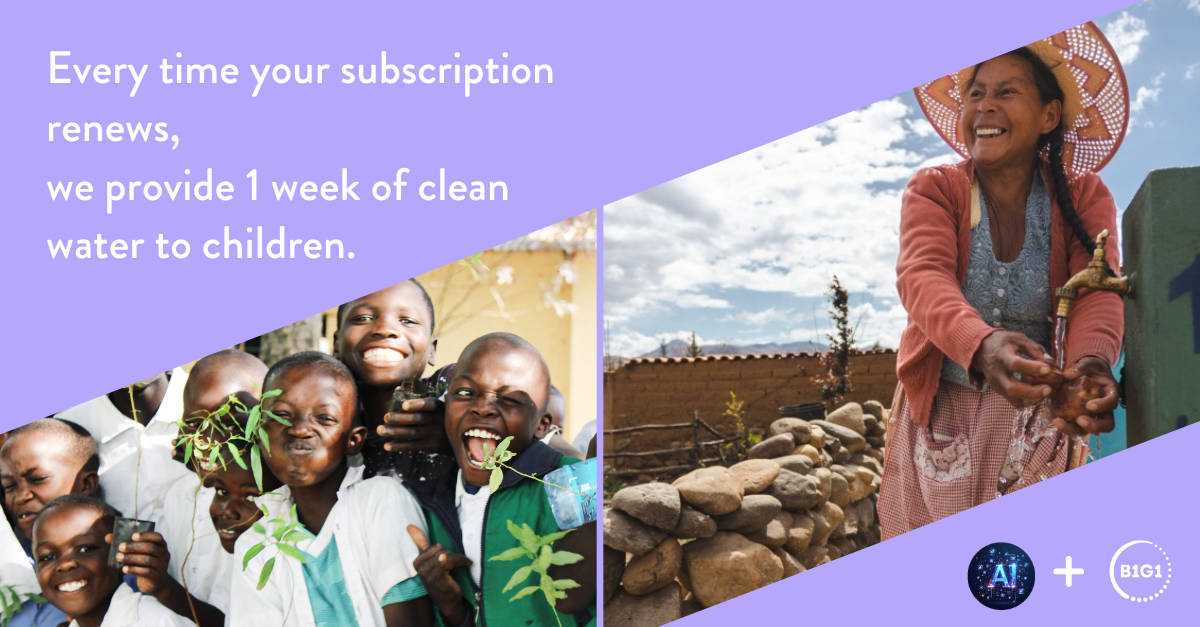 B1G1 purple-clean water for subscription B1G1-Business for Good